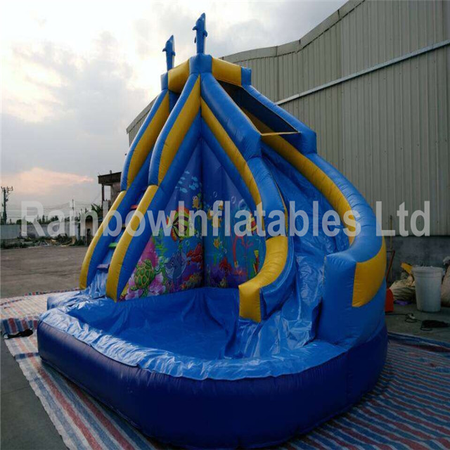 Hot Sale Small Inflatable Backyard Water Slide with Pool for Children