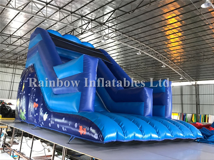 RB6078（6x4x4.5m）Inflatable Blue Underwater Dry Slide