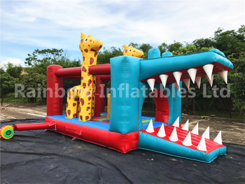Outdoor Commercial Crocodile Shape Inflatable Bouncers
