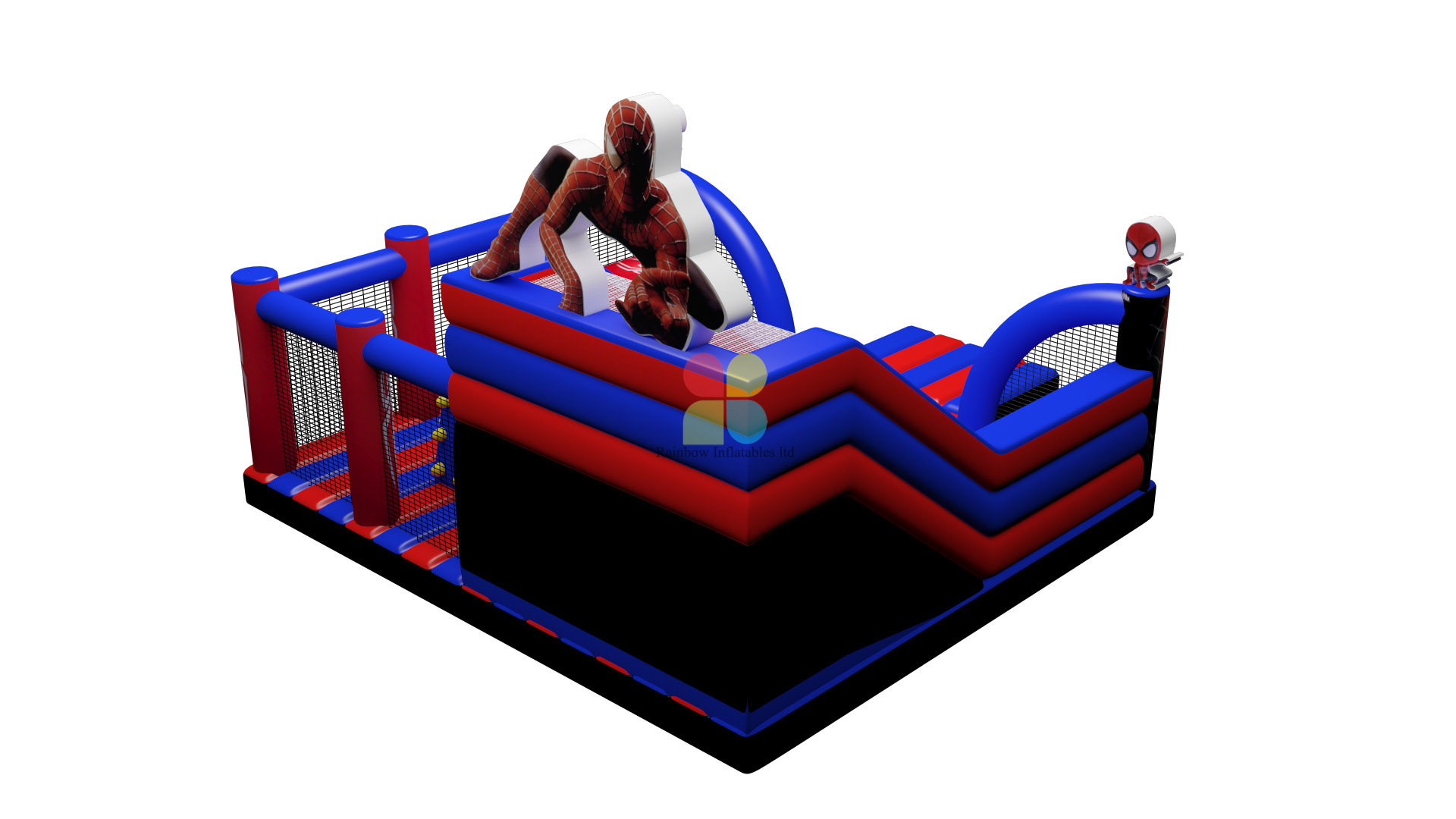 Digital Printing Funny Inflatable Bouncer Spider Man Playground For Rental