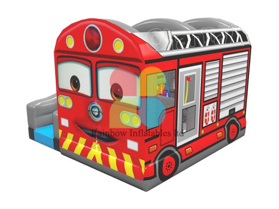 Commercial Pvc Inflatable Fire Truck Castle for Rental