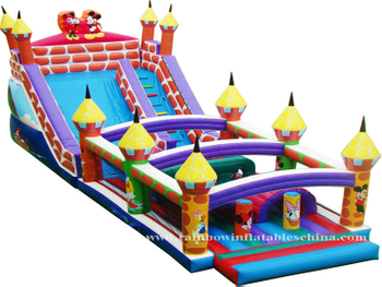 RB5031(5x14x6.5m)Inflatables disney obstacle bouncer castle 