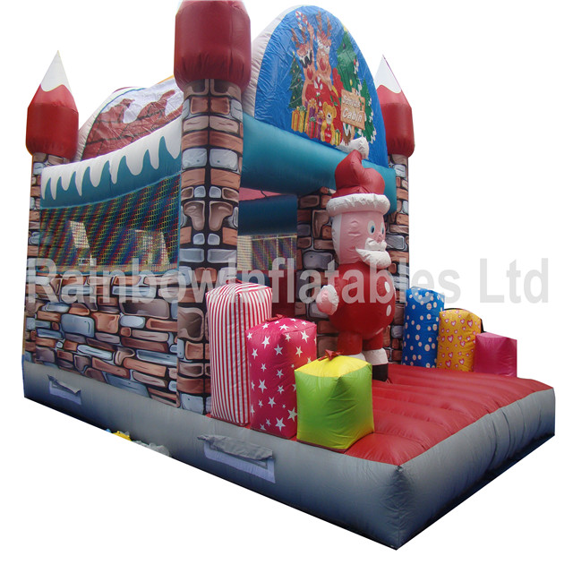 Rainbow Inflatable Xmas Castle for Sale 