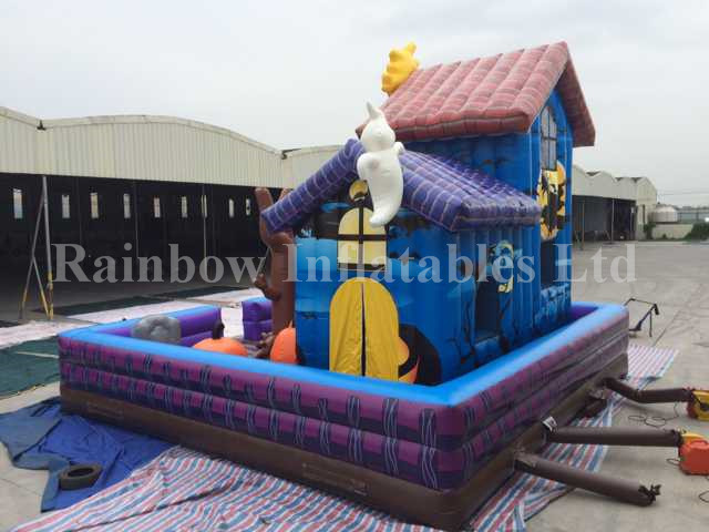 RB20040（8x8x7m）Inflatable Rainbow Halloween Haunted House Theme Combo