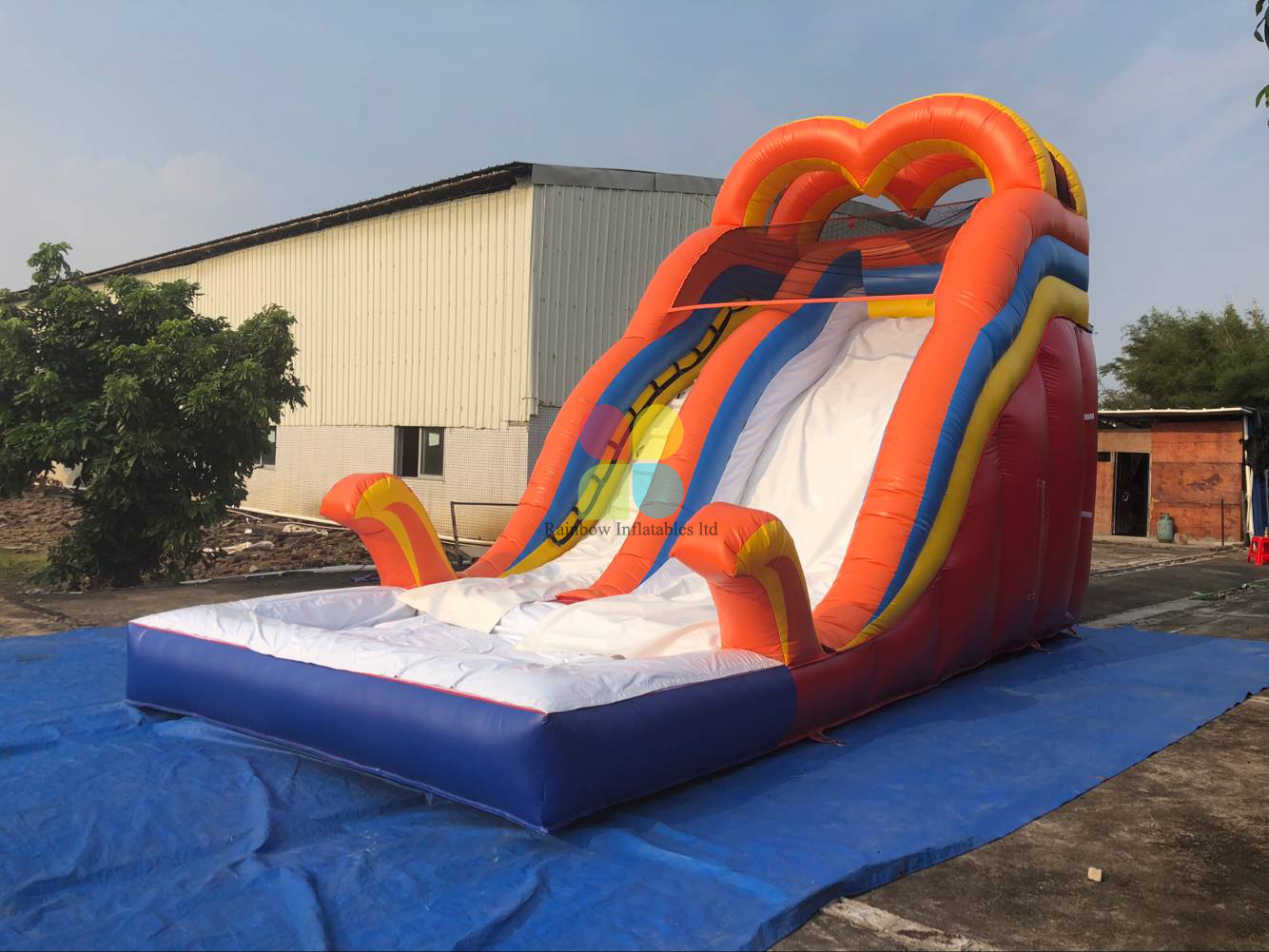 Inflatable Double Water Slide with Splash Pool