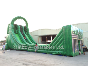 China Inflatable Giant Zip Line Slide for sale 