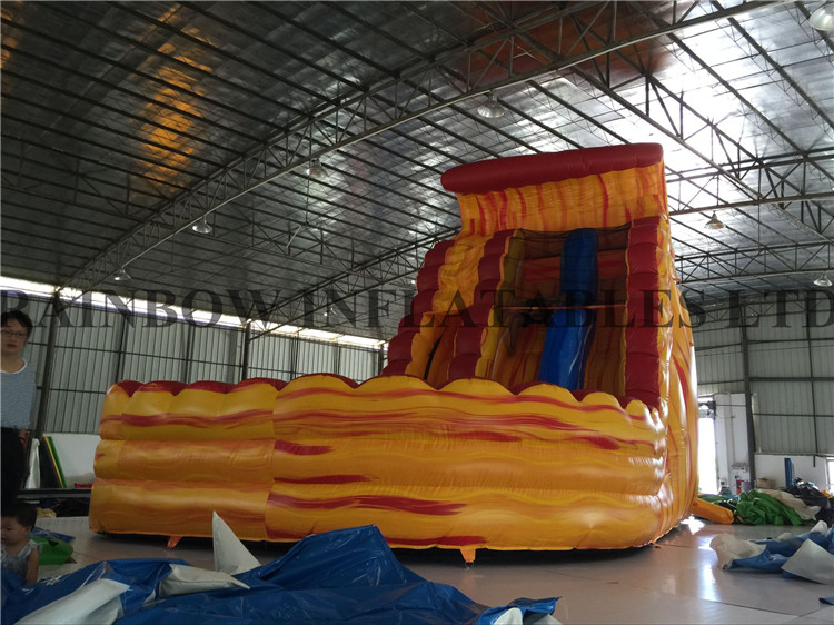 High Quality Commercial Use Inflatable Fire Theme Water Slide for Adults
