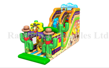 RB03012（8x6x4m）Inflatable cactus sliding funcity inflatable jumping animal