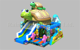 Commercial Durable Inflatable Sea Turtle Theme Combo for Kids