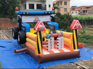 Inflatable Tractor Bouncer with Slide
