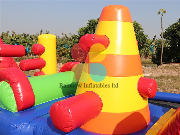 Amazing Outdoor Inflatable Water Obstacle Course Aqua Run Game for Kids