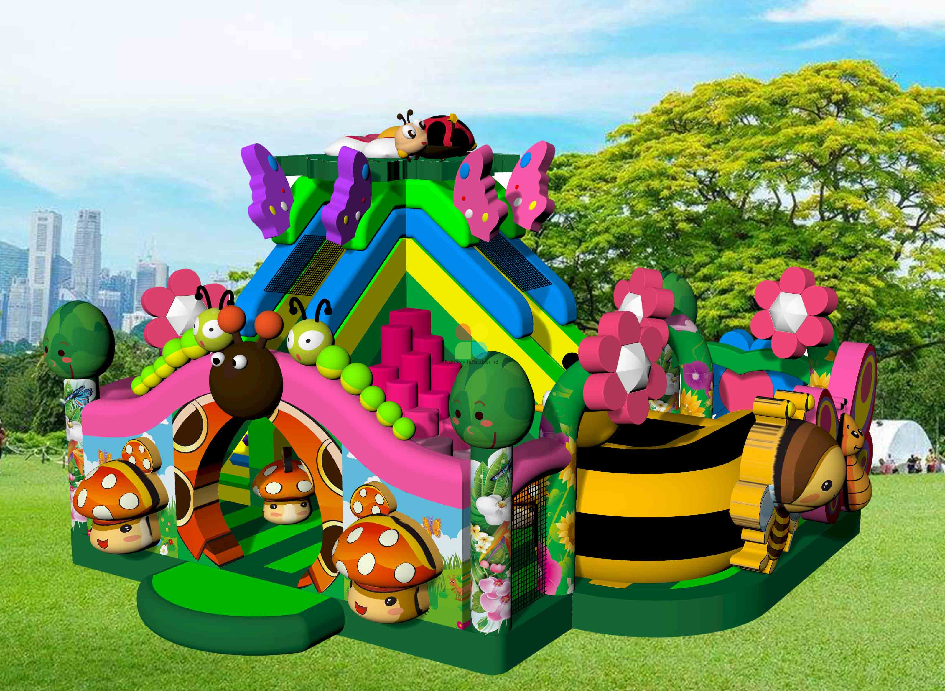 Amazing INFLATABLE Bee Play World Inflatable Flower Funcity