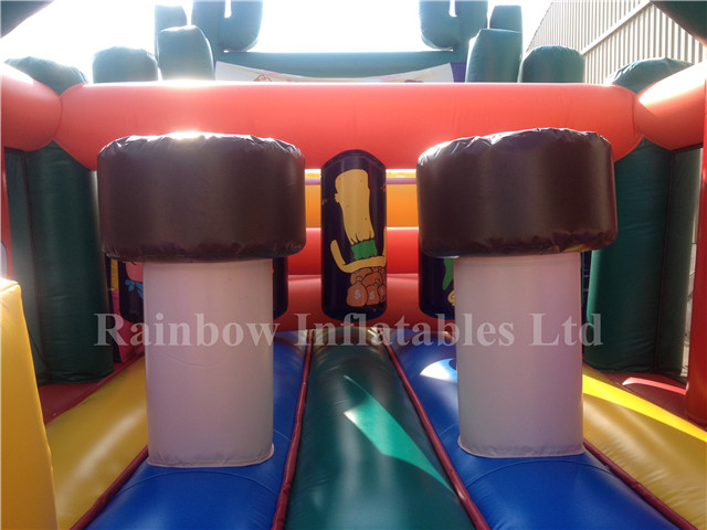 RB5037（13x4m） Inflatable Rainbow attractive obstacle course for sale