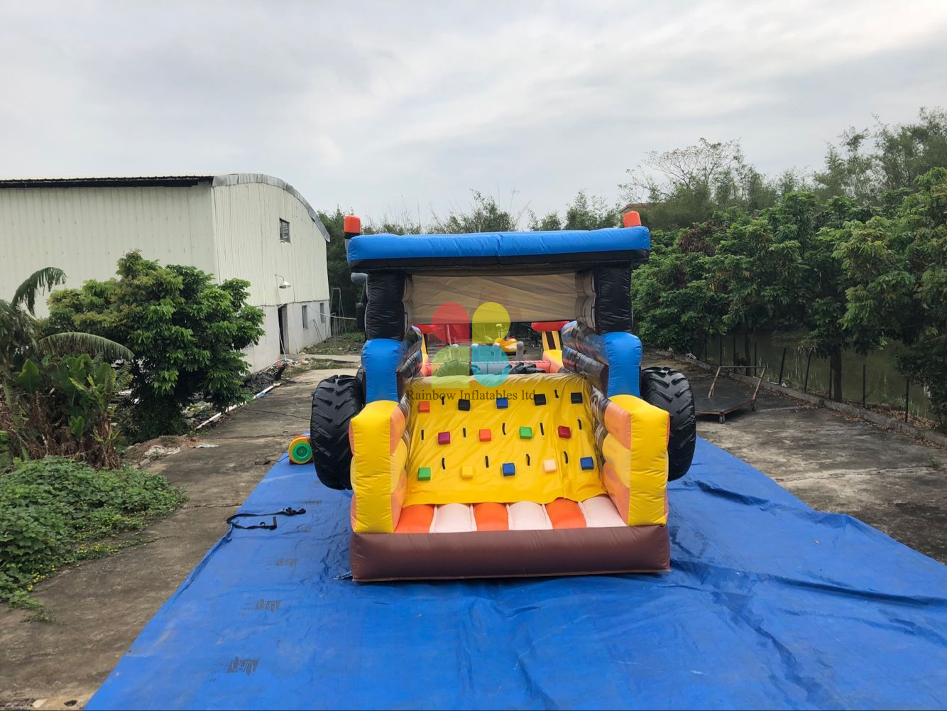 Inflatable Tractor Bouncer with Slide
