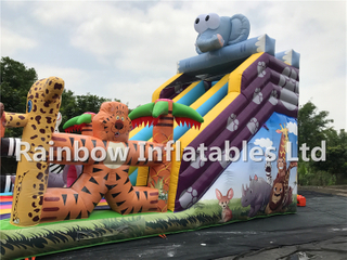 Best Quality Outdoor Commercial Inflatable Animal Theme Slide China Jungle Animal Slide Manufacturer