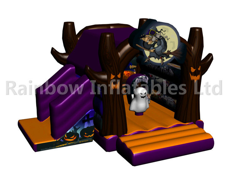 RB03107(4.5x5x3.5m) Inflatable Halloween Witch Combo Yard Decoration Inflatable Haunted House Bouncy Castle