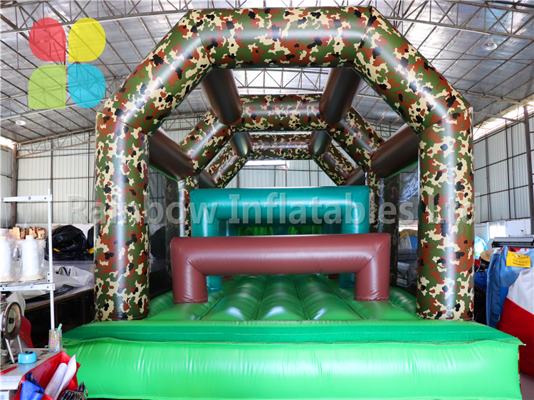 Huge Outdoor Commercial Inflatable Obstacle Course Challenge Game Eqiupment