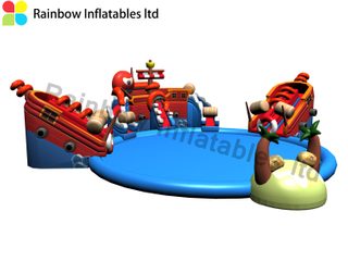 Huge New Design Outdoor Commercial Inflatable Pirate Theme Ground Water Park for Sale