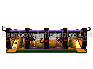 RB05206(12x5.5x4m) Inflatable Halloween Haunted House Pumpkin Obstacle Course