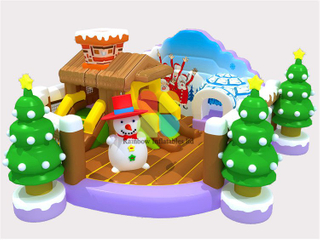 Inflatable X'mas Snow Theme Mini Bouncer Castle RB04010（6x8m）