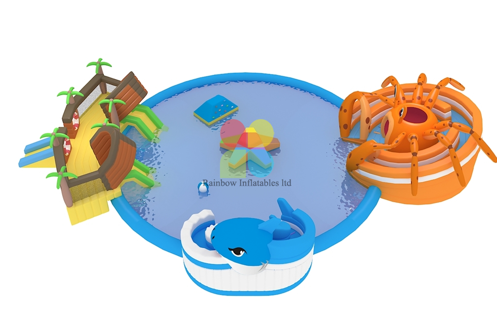 Large Inflatable Pool Portable Swimming Pool Inflatable Ground Water Aqua Park Slide for Kids
