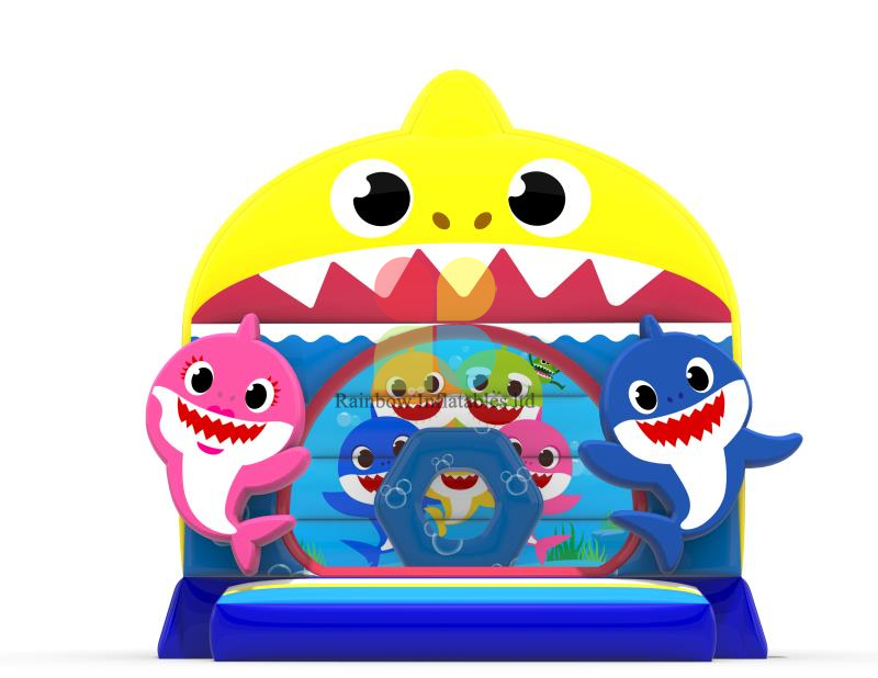 Shark castle inflatable jumping bouncy castle for kids 