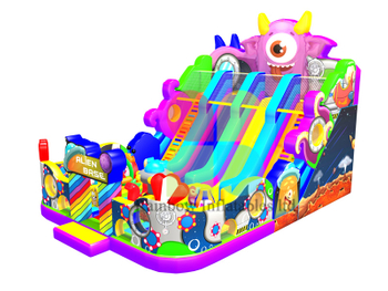 Rainbow new design inflatable Alien Base slide for rental business