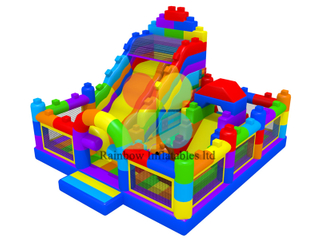 2020 New Design Popular Lego puzzle inflatable slide Funcity playground 