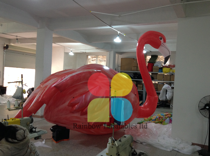 Customized LED Inflatable 3D Red Flamingo Model for Outdoor Decoration 