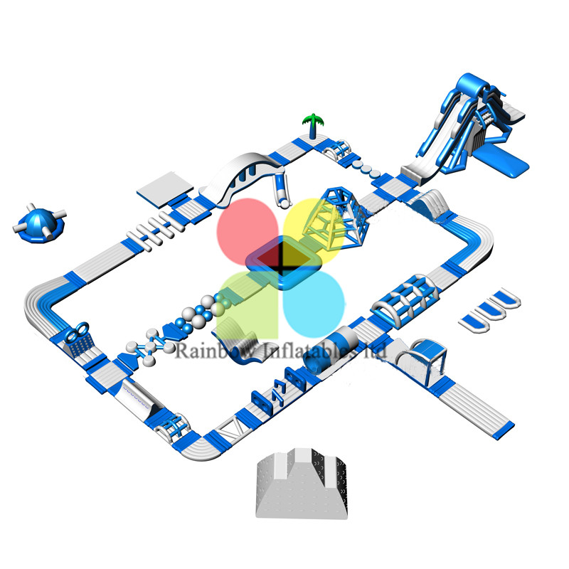 Commercial Floating Inflatable Water Park with Slide for Sea and Lake