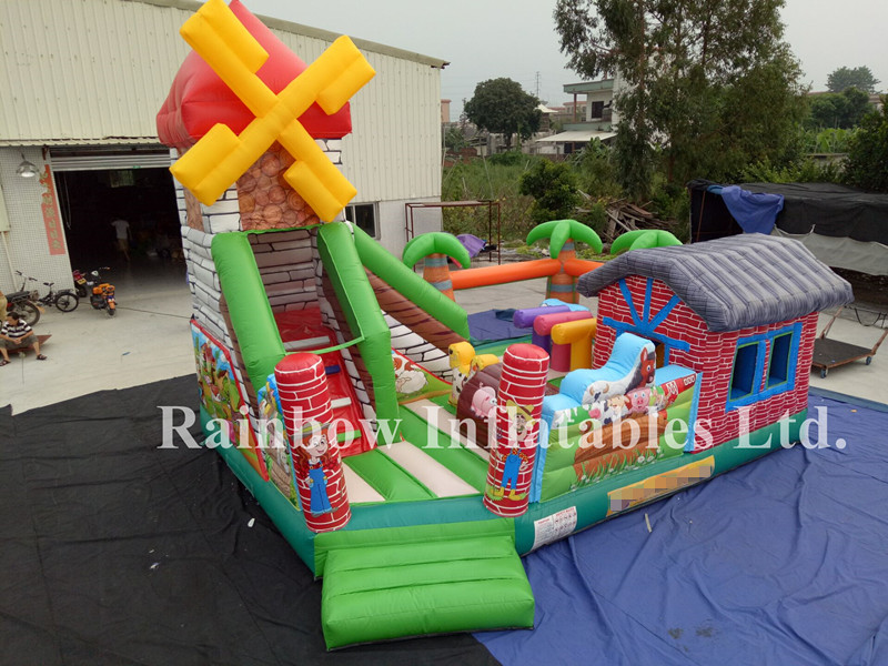 Commercial Mini Inflatable Animal Farm Bounce Playground Funcity for Toddlers