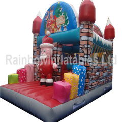 Rainbow Inflatable Xmas Castle for Sale 
