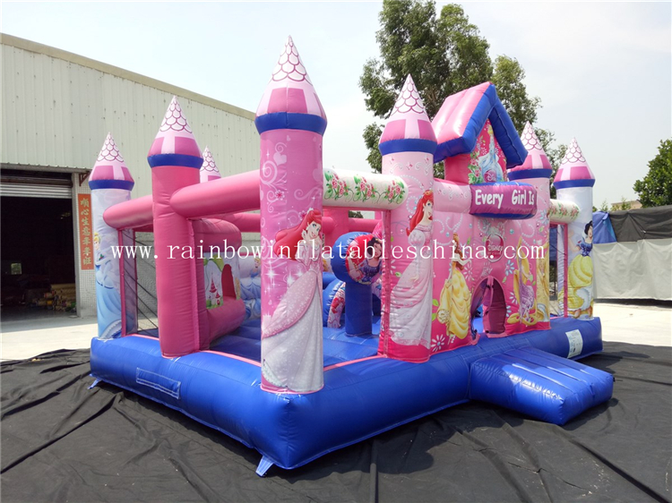  Inflatable Popular Pink Princess Combo Castle For Kids 
