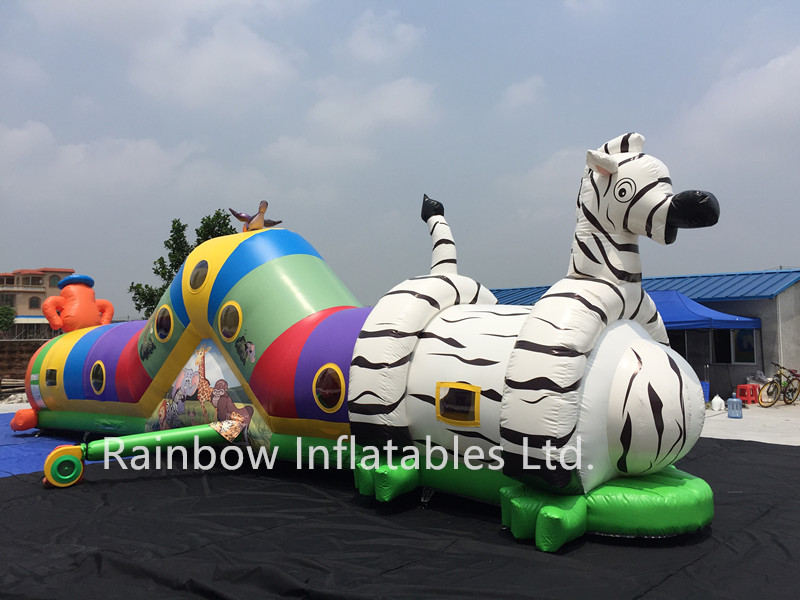 Rainbow Inflatable tunnel crawl game