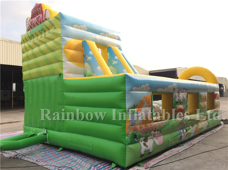 Colorful Outdoor Commercial Inflatable Farm Theme Playground Bounce