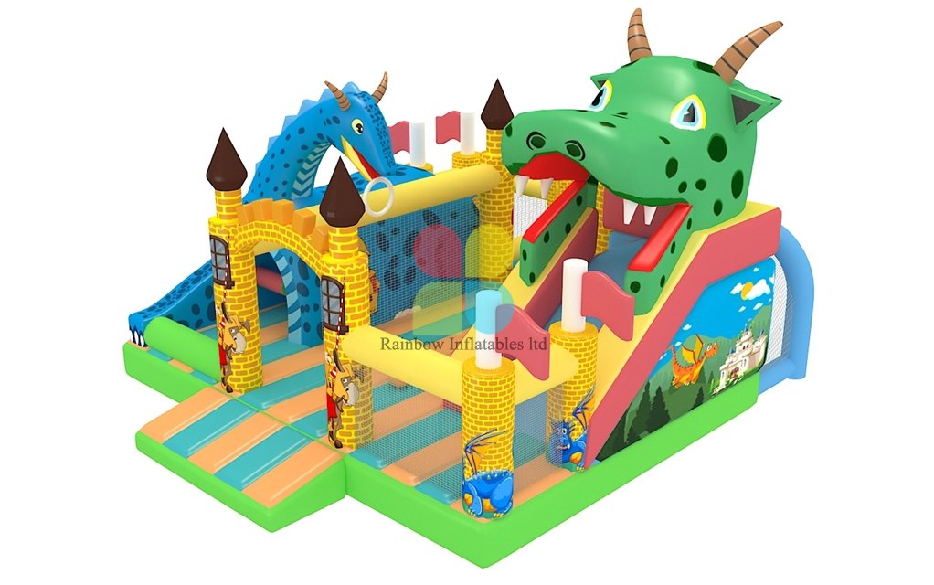 Hot Sale Rainbow Inflatable Jungle Animal Dinosaur Bouncer for Kids