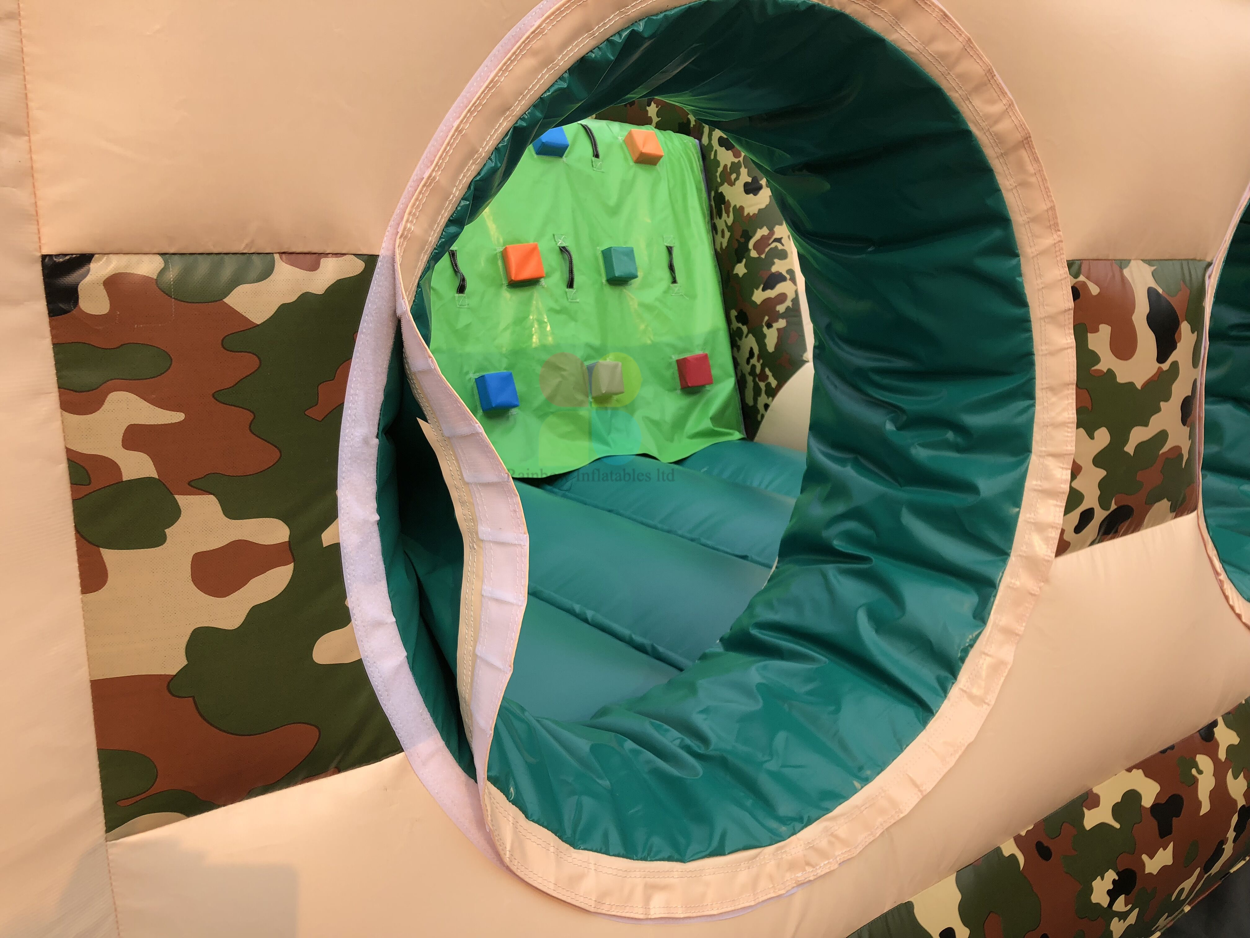 New Design Outdoor Inflatable Camouflage Theme Obstacle Course for Kids And Adults