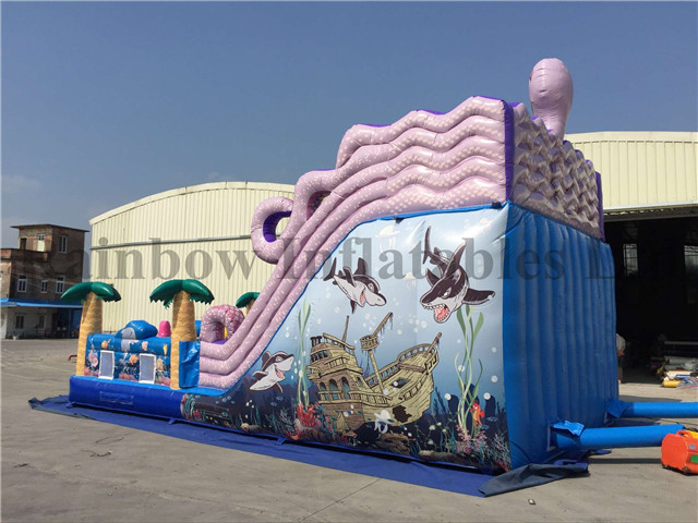 RB6001（9x5x6m） Inflatables double lane slip slide sea slide