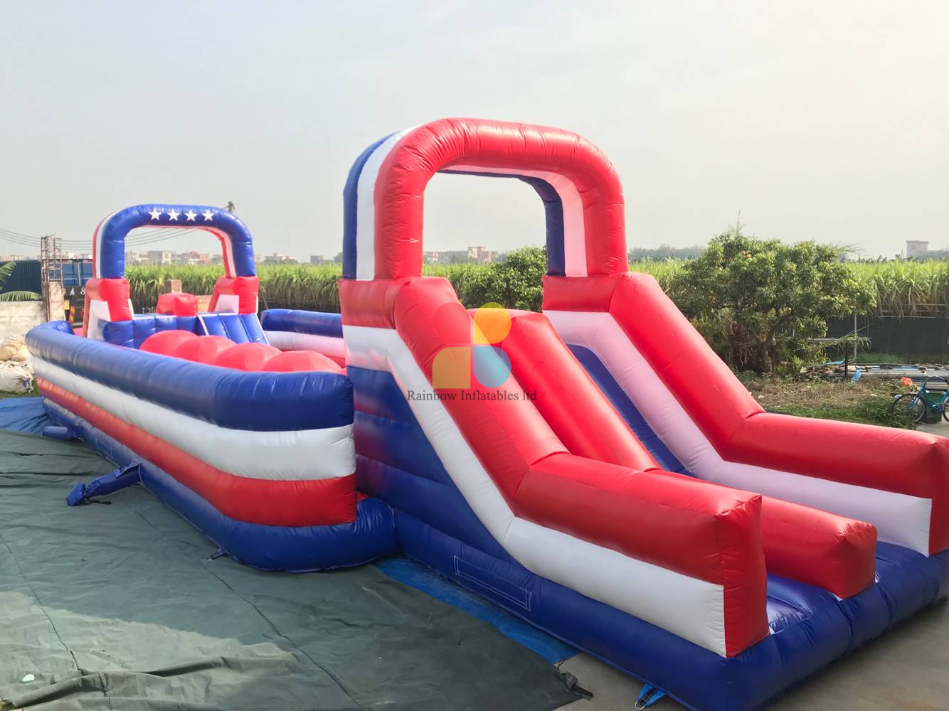 Inflatable Double Big Baller Adults Wipeout 