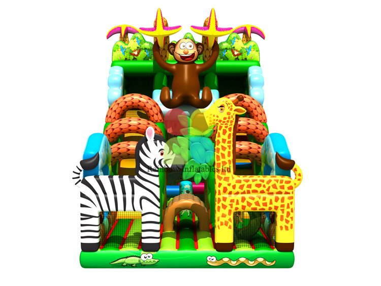RB03012（9x5m） Inflatable Jungle Obstacle with Slide hot sales 