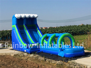 Outdoor Commercial Wave Theme Inflatable Water Slide for Adults