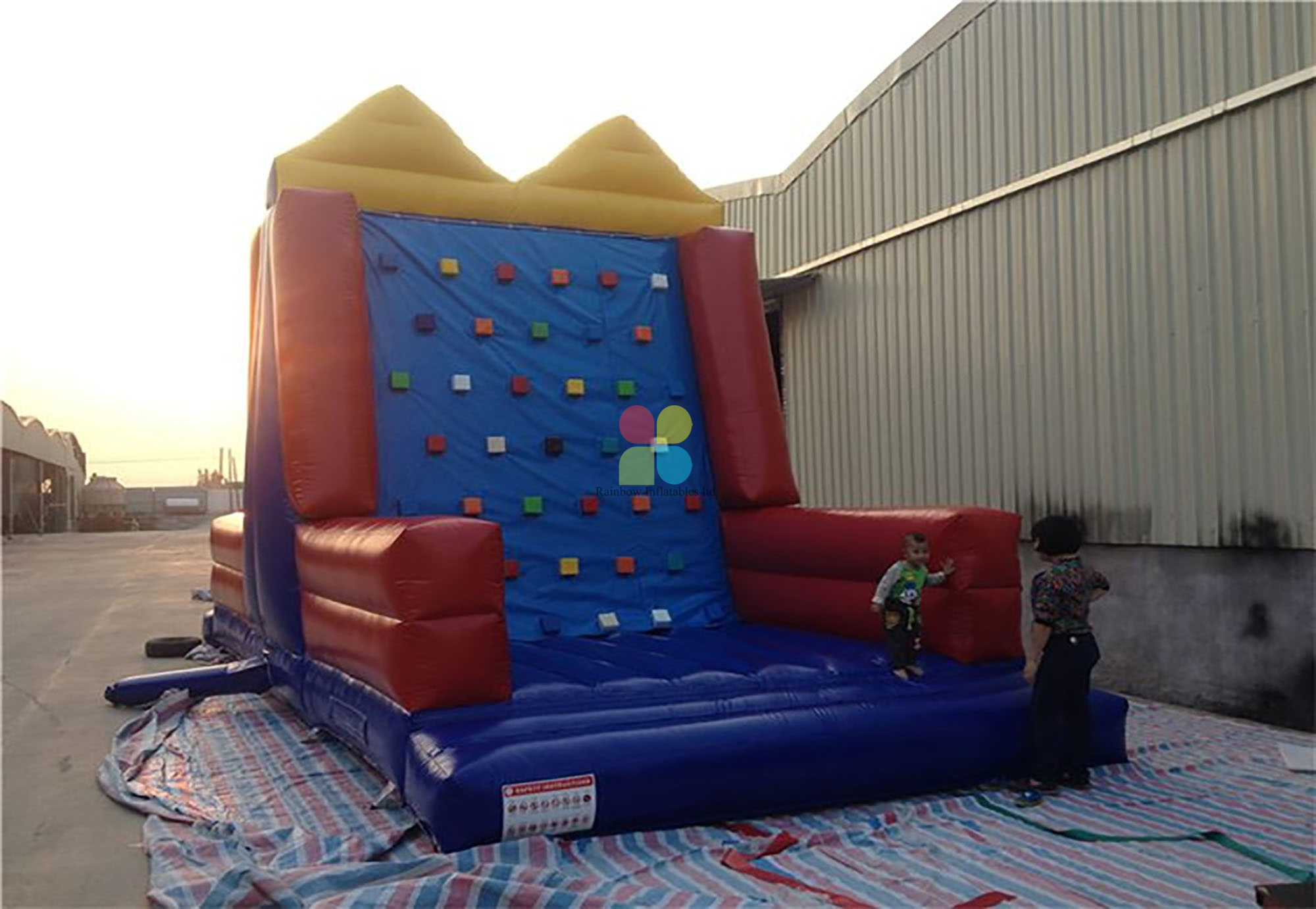 Big Indoor Commercial Inflatable 2 in 1 Sport Games Climbing Wall Velcro Wall for Sale