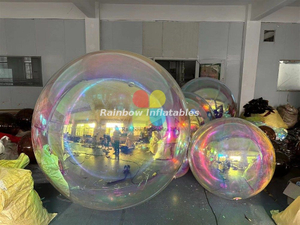 Rainbow Stock Giant PVC Dazzling Floating Inflatable Colorful Mirror Ball Decorative Inflatable Iridescent Mirror Balls for Party Show,Commercial Advertising And Shopping Mall