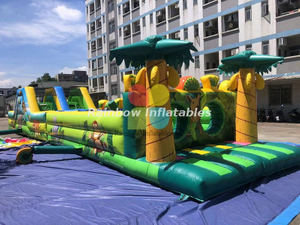 RB5038（16.5*3.66*2.4mh）Inflatable Animal theme kids long obstacle courses equipment