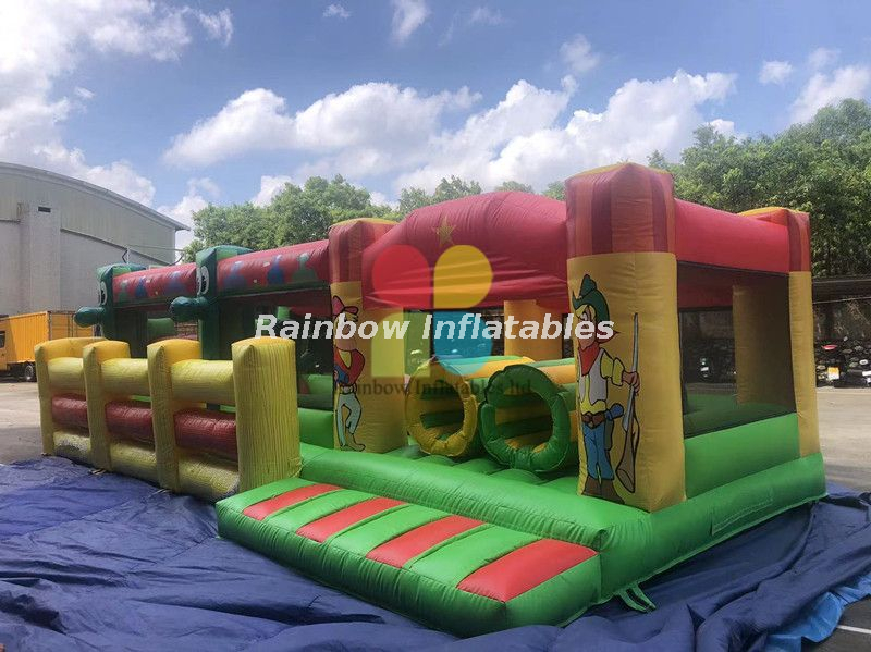  Rainbow Inflatable Kids Salloon Obstacle Course