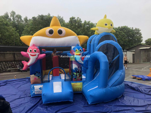 Inflatable Baby Shark Slide Castle for Kids