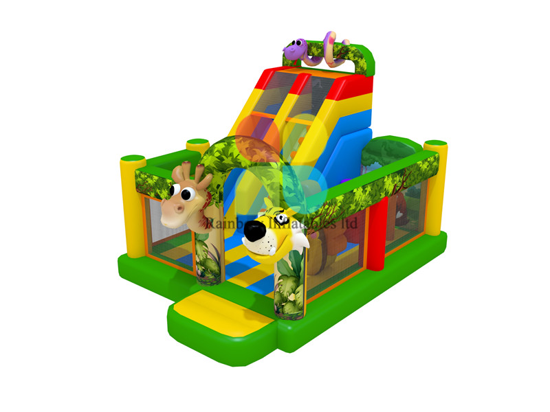 inflatable animal slide with bouncerplayground inflatable animal kingdom slide