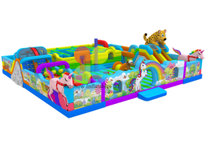 Giant inflatable theme park with inflatable obstacle course , inflatable maze funcity 